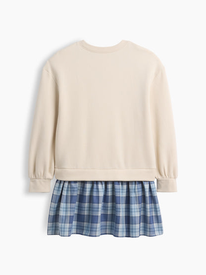 Mavi Oversized Sweatshirt Dress - Çocuklar Için Oversize Sweatshirt Elbisesi