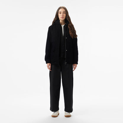 Lacoste Kadın Kapüşonlu Siyah Mont