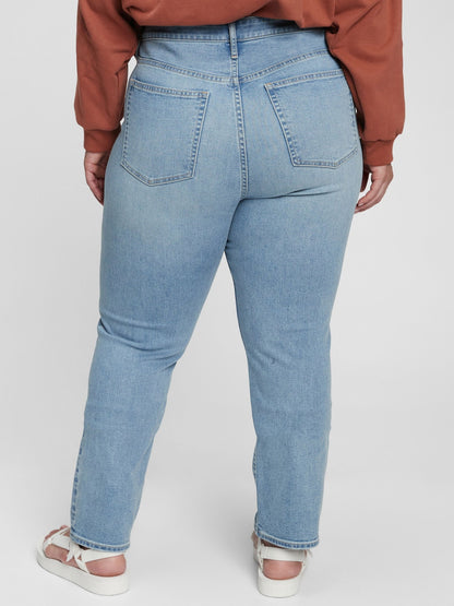 Açık Mavi High Rise Washwell™ Classic Straight Jean Pantolon