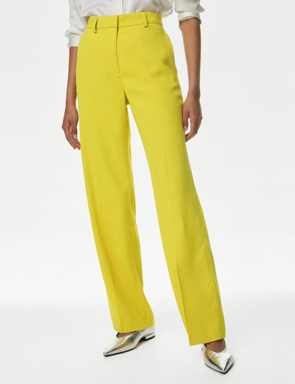 Yüksek Bel Straight Leg Pantolon