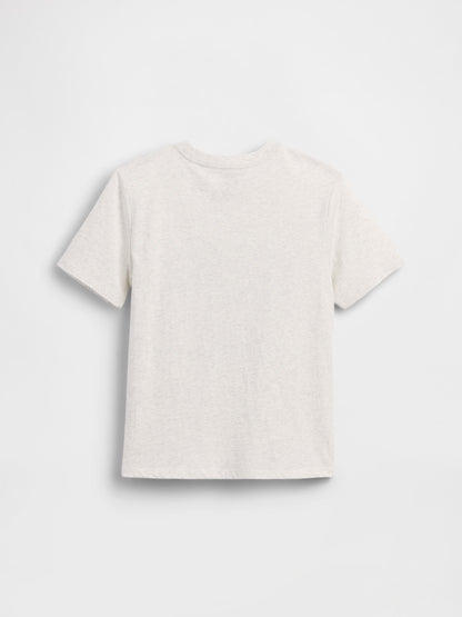 Kırık Beyaz Grafik Baskılı T-shirt