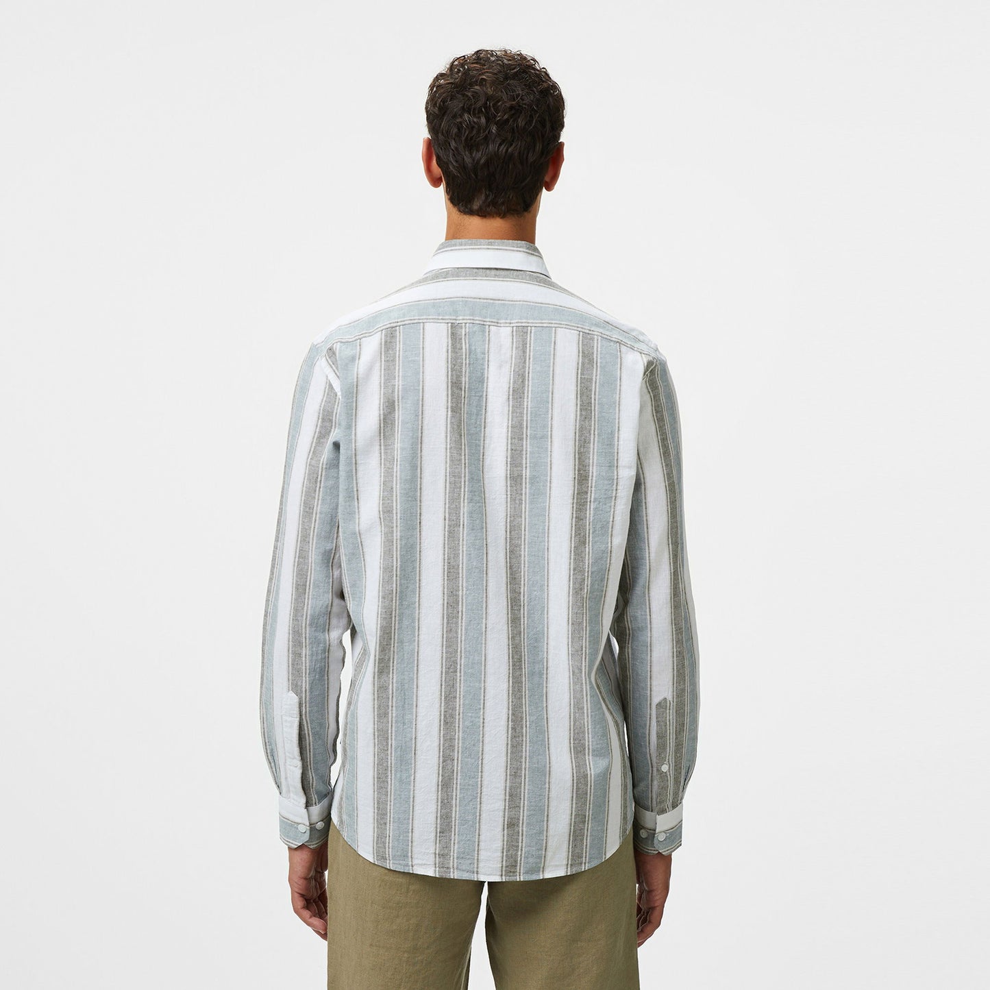 Nautica Erkek Yeşil Classic Fit Çizgili Gömlek