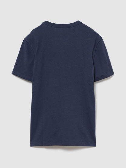 Kobalt Mavisi Everyday Soft Relaxed Grafik Baskılı T-shirt