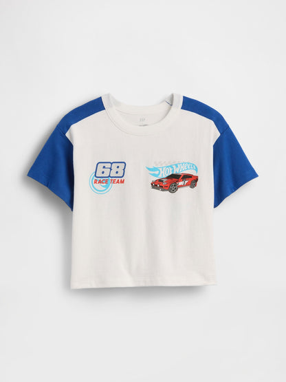 Beyaz Hot Wheels Grafik Logo T-shirt