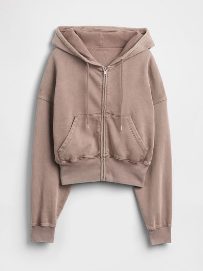 Açık Kahverengi Vintagesoft Fermuarlı Wedge Sweatshirt