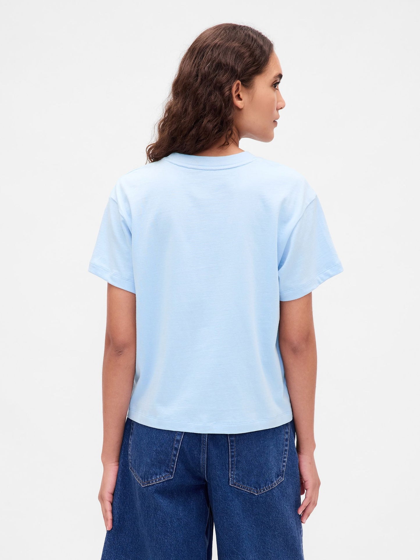 Açık Mavi Relaxed Gap Logo T-shirt
