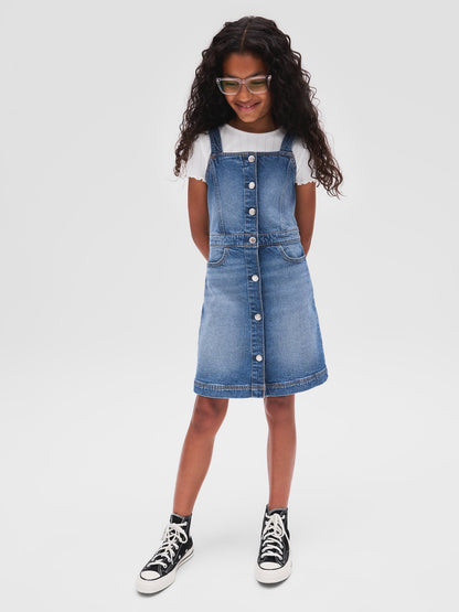 Lacivert Denim Salopet