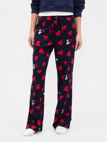 Lacivert Peanuts Relaxed Flannel Pijama Altı