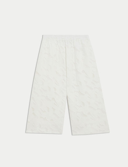 Saf Pamuklu Geniş Paça Culotte Pantolon