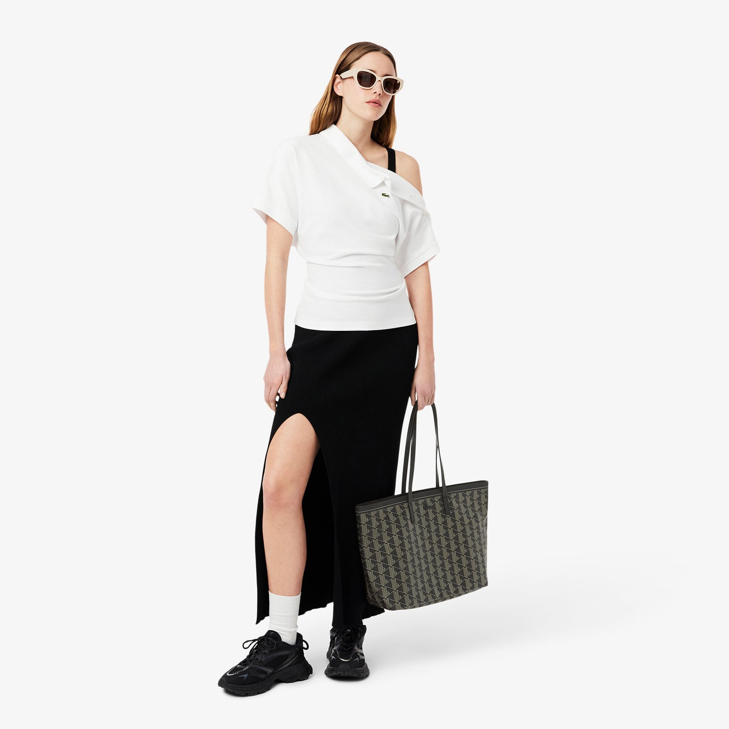 Lacoste Zely Kadın Monogram Siyah Omuz Çantası