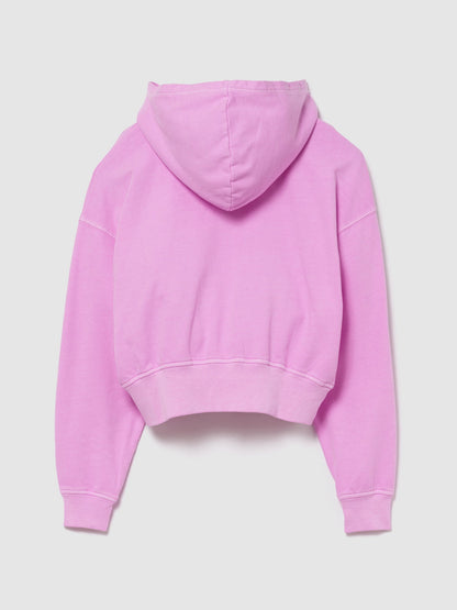 Pembe Fransız Havlu Kumaş Oversized Gap Logo Fermuarlı Sweatshirt