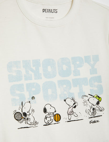 Saf Pamuklu Snoopy T-shirt (6-16 Yaş)