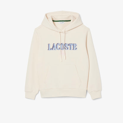 Lacoste Kadın Relaxed Fit Kapüşonlu Baskılı Krem Sweatshirt