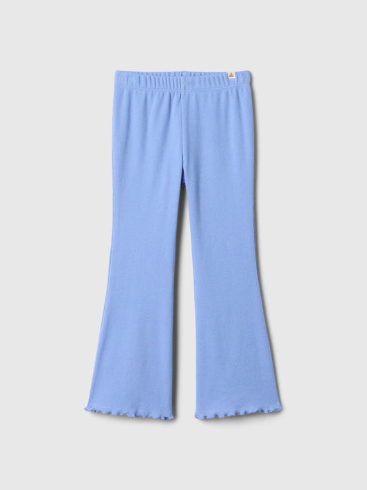 Açık Mavi Fitilli Pull-on Baskılı Flare Tayt