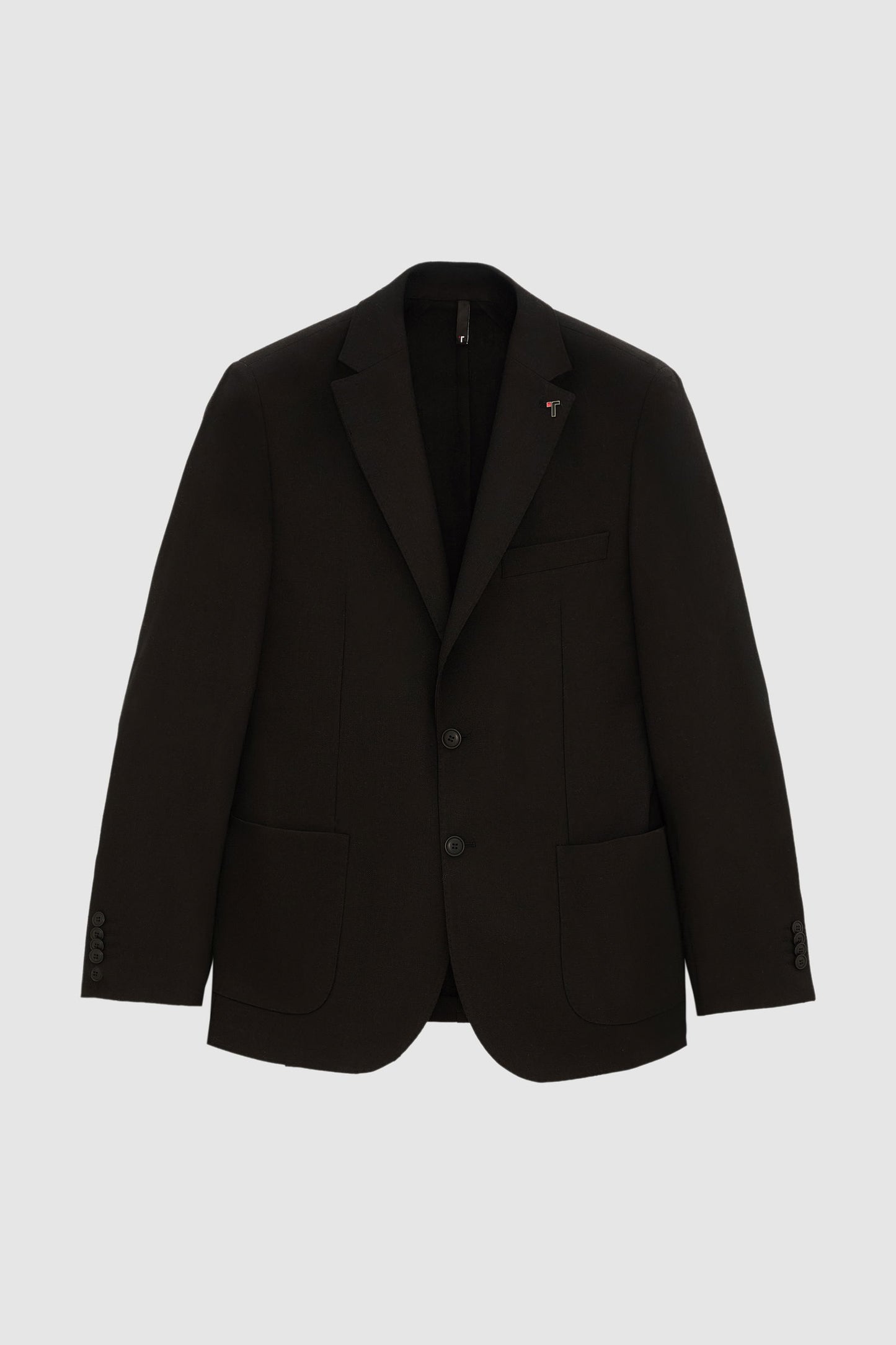 Tween Slim Fit Siyah Diyogonal Kumaş Ceket