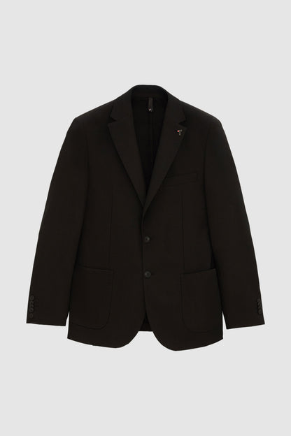 Tween Slim Fit Siyah Diyogonal Kumaş Ceket