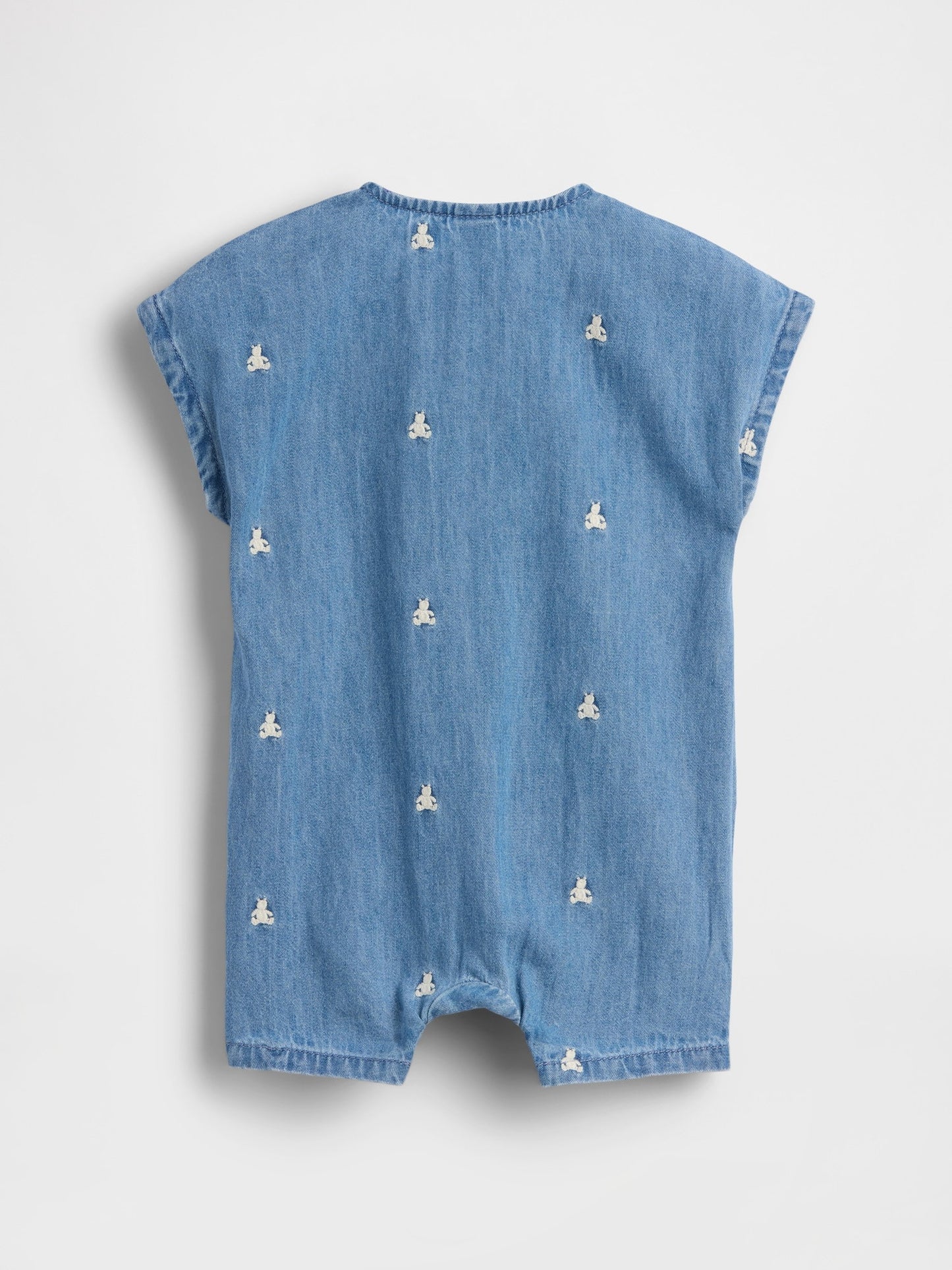 Mavi Işlemeli Brannan Bear Denim Şort Tulum