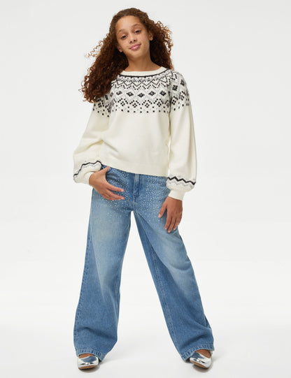 Fair Isle Desenli Kazak (6-16 Yaş)