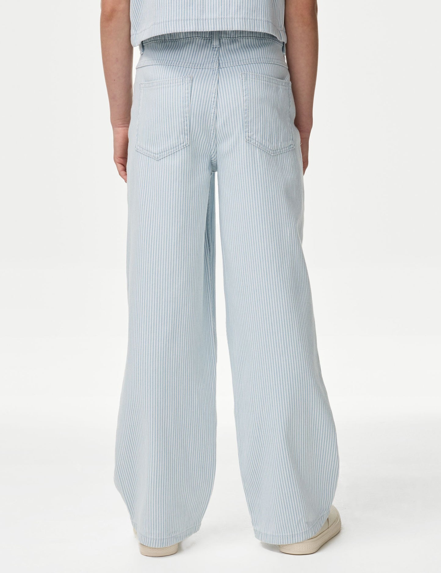 Wide Leg Çizgili Jean Pantolon (6-16 Yaş)
