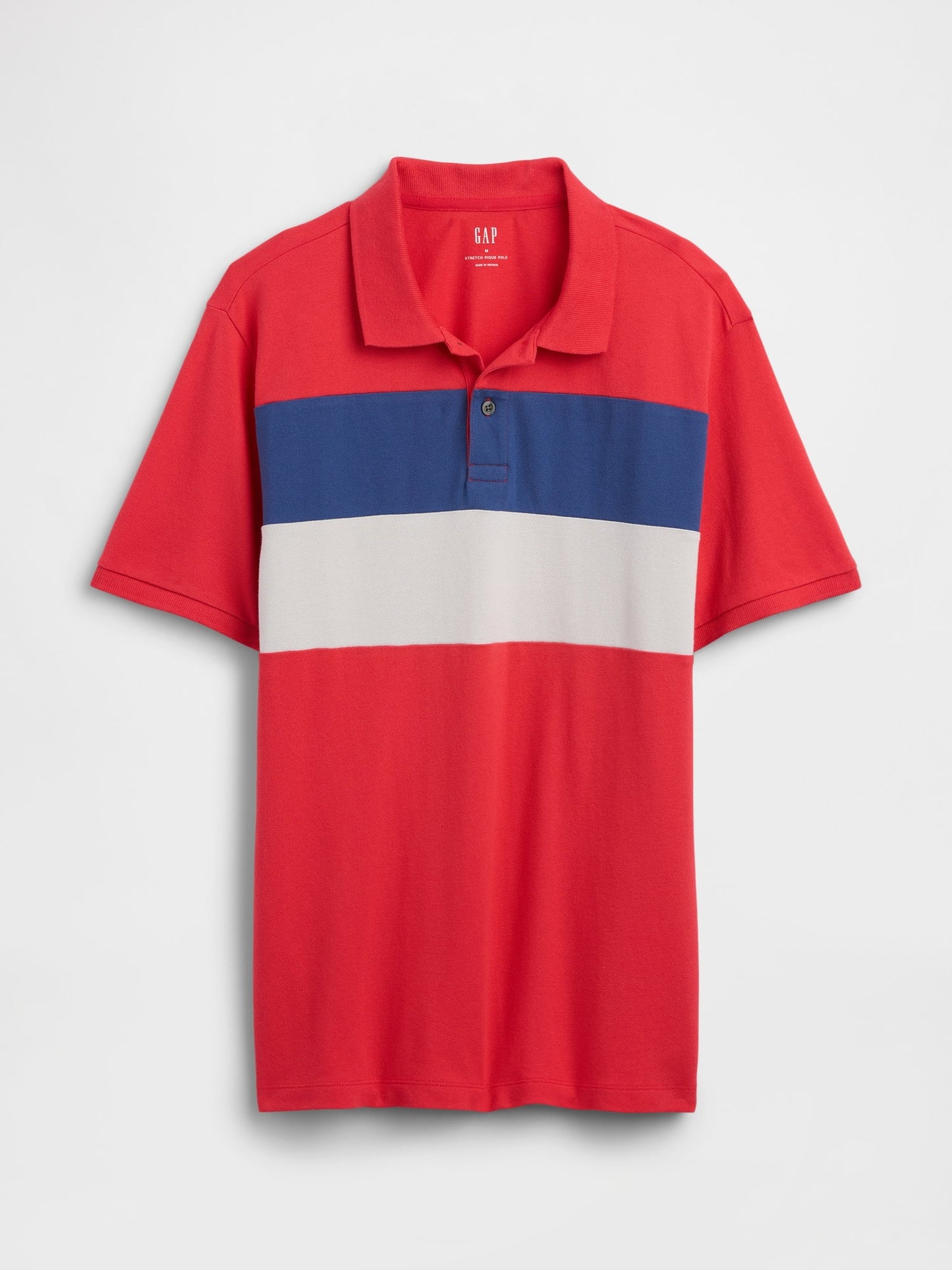 Kırmızı Colorblock Stretch Pique Polo T-shirt