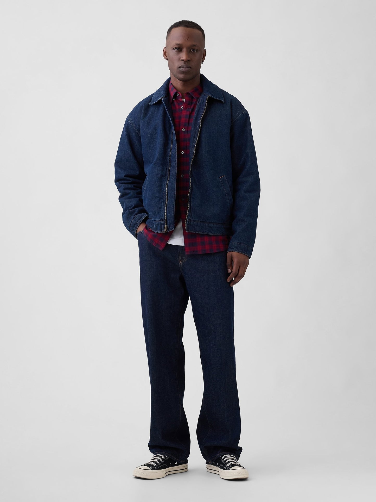 Koyu Mavi Relaxed Denim Ceket