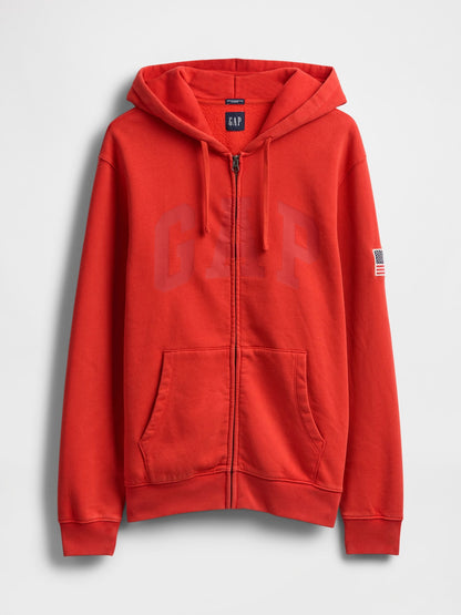 Kırmızı Vintagesoft Gap Logo Fermuarlı Sweatshirt