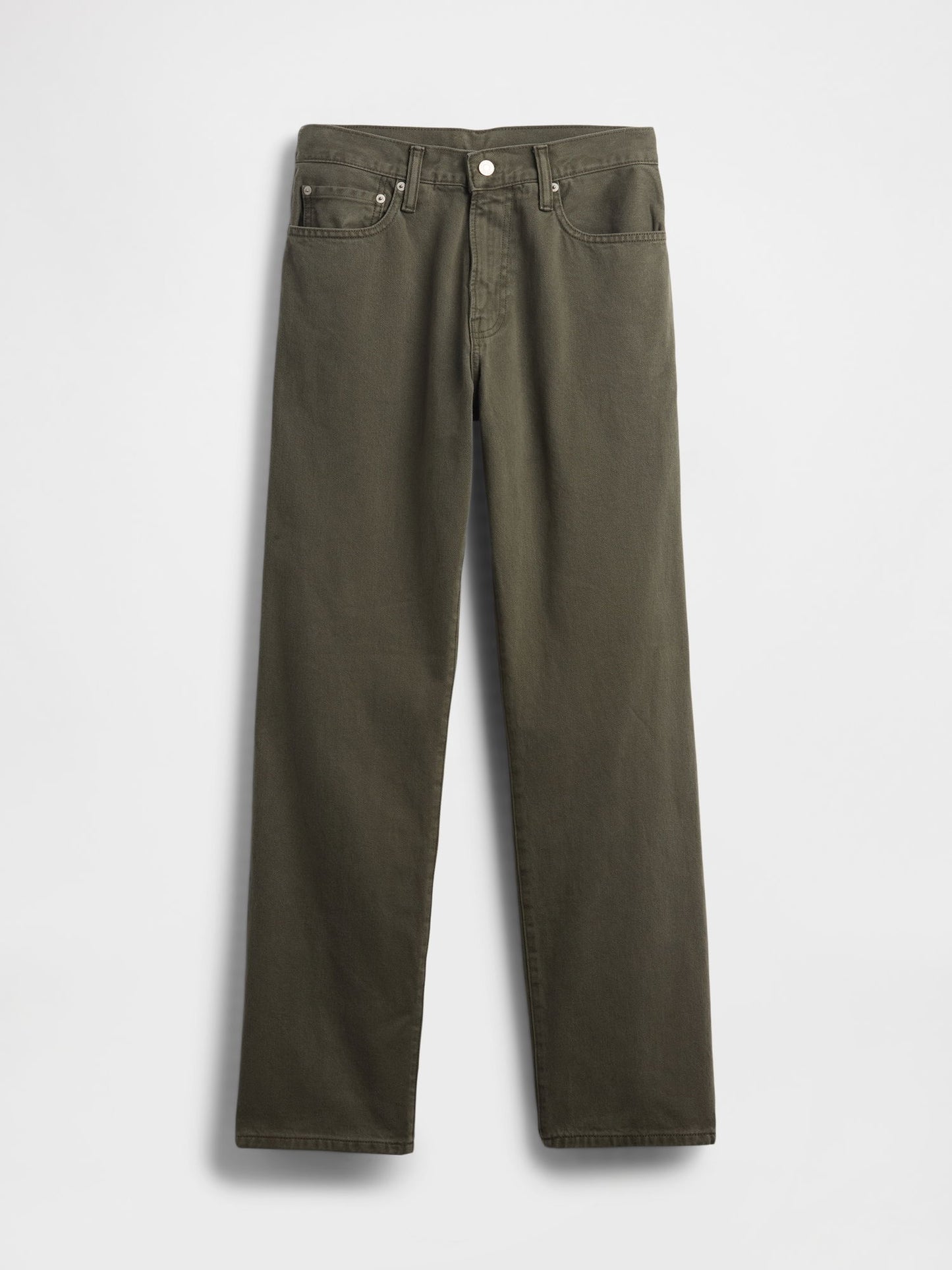 Yeşil Relaxed Straight Jean Pantolon