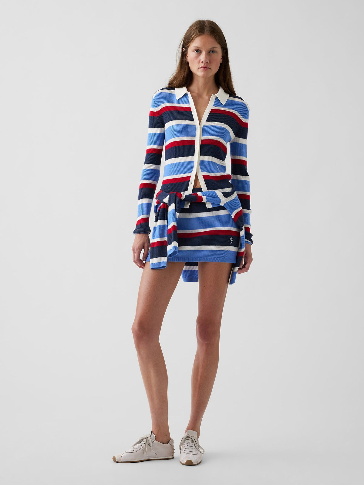 Mavi Gap × Malbon Çizgili Polo Hırka