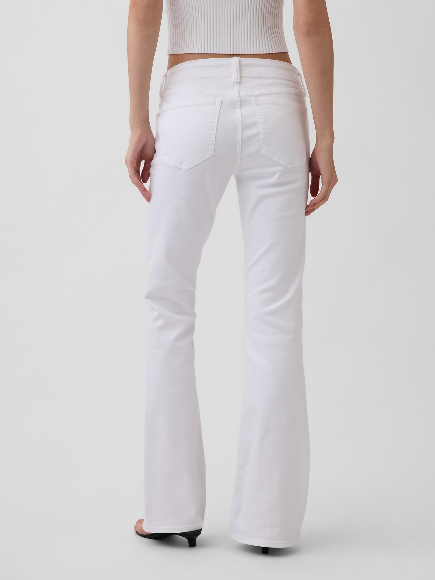 Beyaz Low Rise Long & Lean Lace-up Jean Pantolon