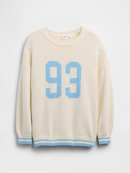 Beyaz Oversize Tunik Kazak