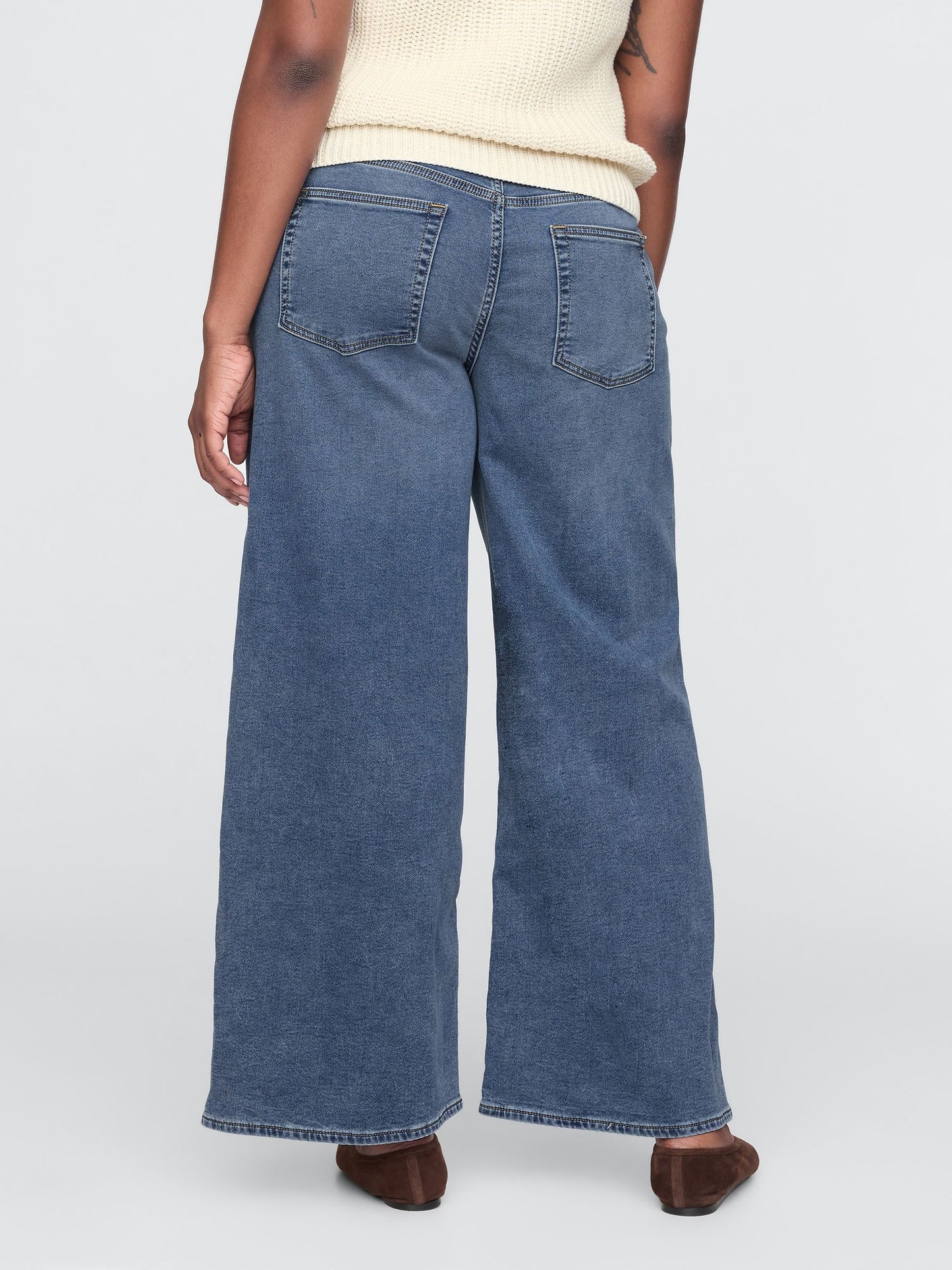 Lacivert Mid Rise Easy Baggy Jean Pantolon