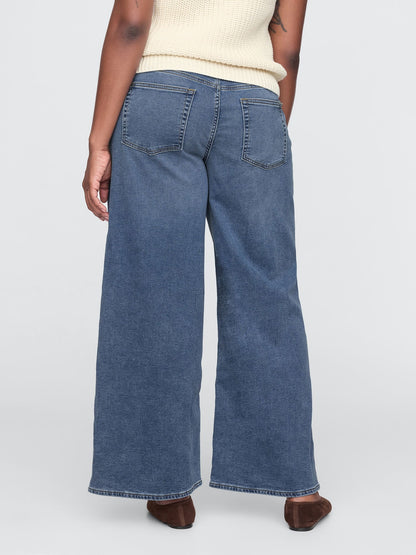 Lacivert Mid Rise Easy Baggy Jean Pantolon