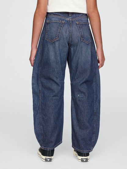Koyu Mavi Horseshoe Jean Pantolon