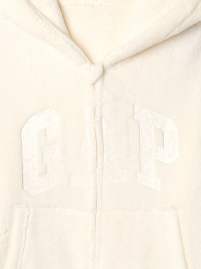 Kırık Beyaz Geri Dönüştürülmüş Sherpa Gap Logo Sabahlık