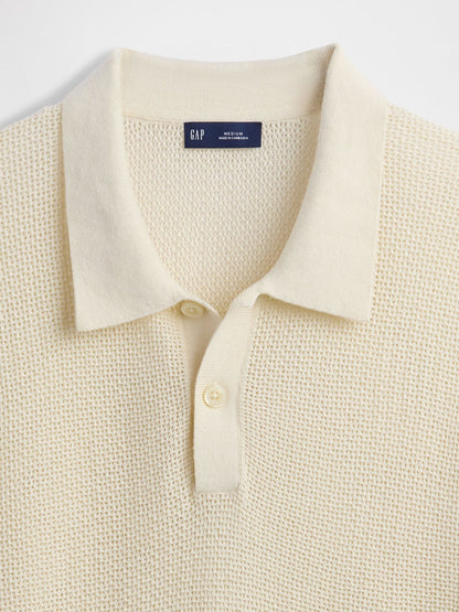 Açık Kahverengi Dokulu Kroşe Polo T-shirt