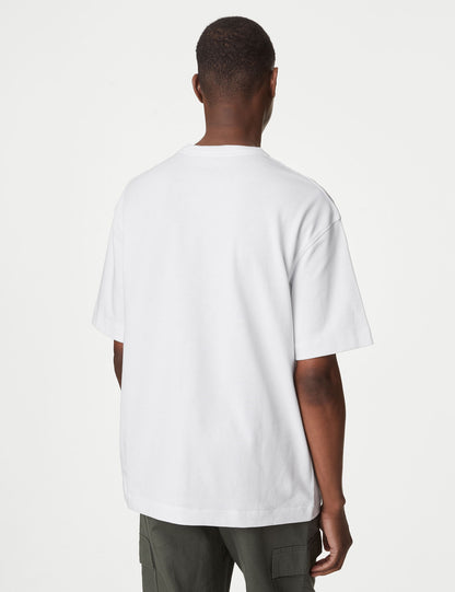 Saf Pamuklu Kısa Kollu Oversize T-shirt