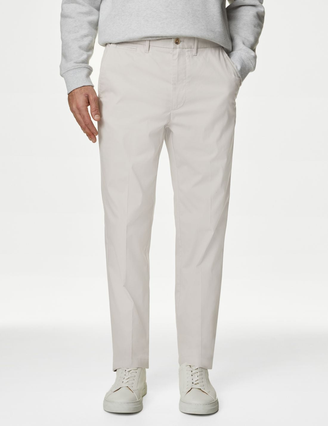 Regular Fit Hafif Dokulu Chino Pantolon