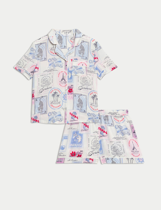 Satin World Travel Revere Pijama Takımı (3-16 Yaş)