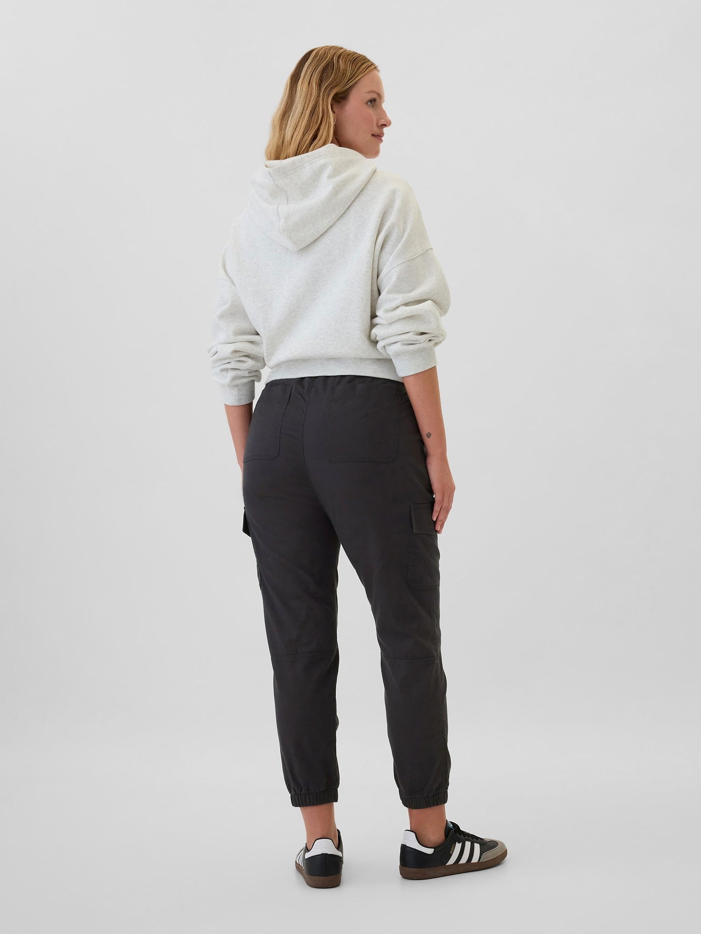 Siyah Twill Jogger Kargo Pantolon