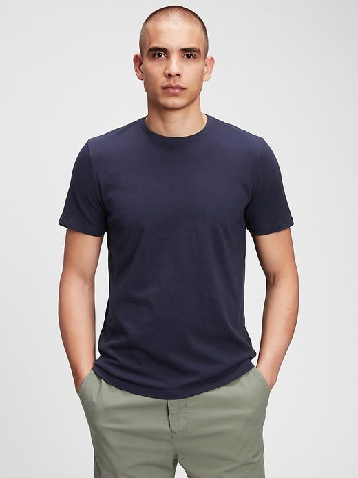 Lacivert Bisiklet Yaka Basic T-Shirt