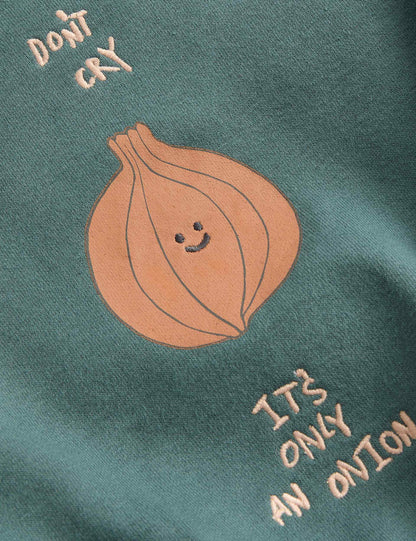 Pamuk Karışımlı Soğan Baskılı Sweatshirt