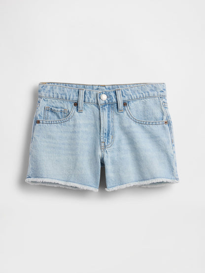 Açık Mavi Low Rise Stride Denim Şort