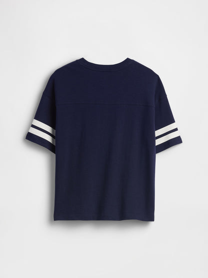 Lacivert Oversized Logo T-shirt