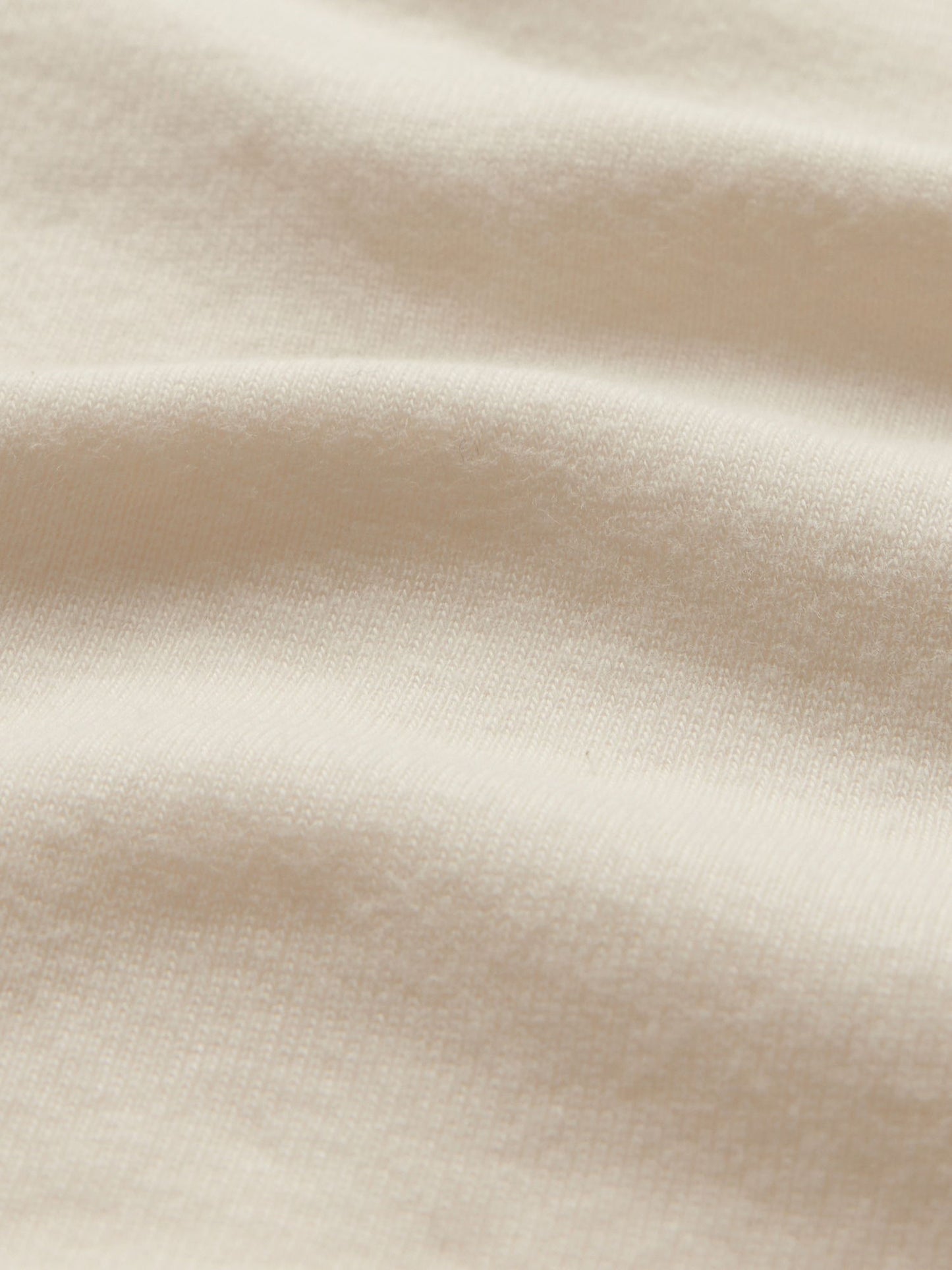Kırık Beyaz Fitilli Mockneck Yaka T-shirt