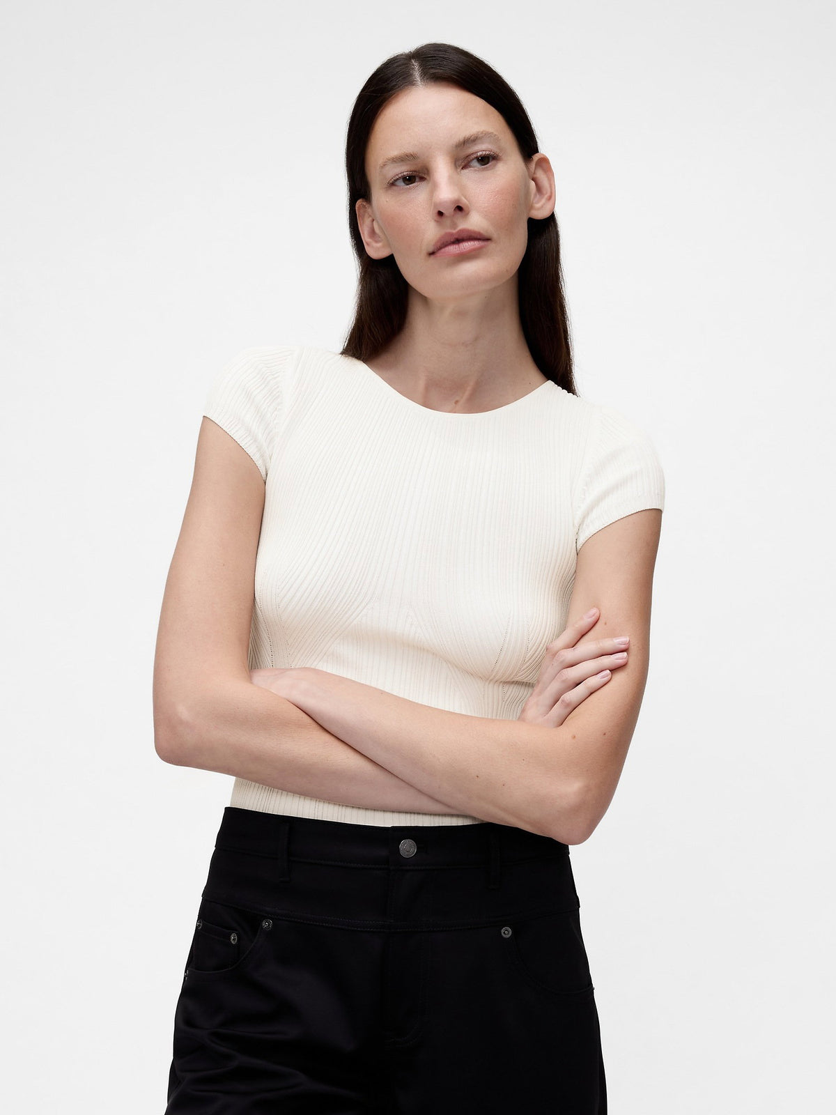 Beyaz Gapstudio Rib T-shirt