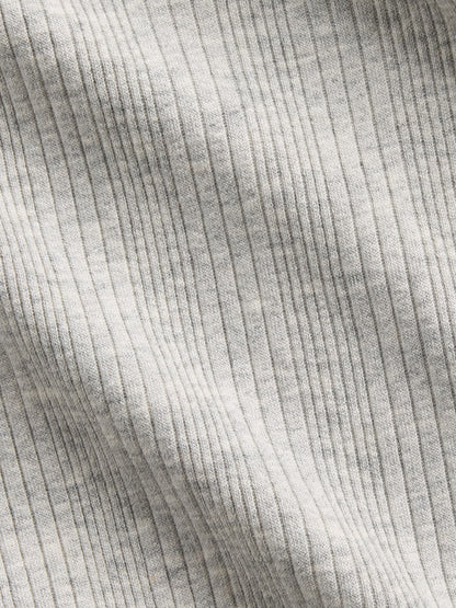 Açık Gri Variegated Fitilli T-shirt