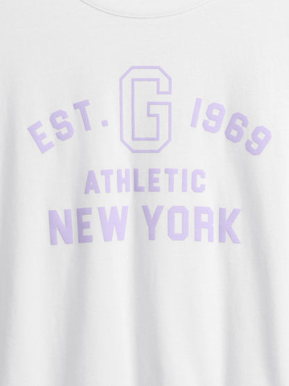 Beyaz Oversized Crop Logo T-shirt