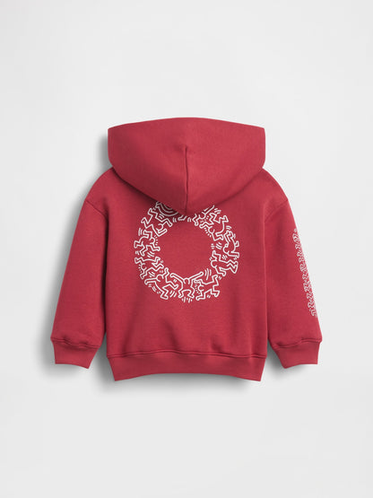 Koyu Kırmızı Keith Haring Vintagesoft Sweatshirt