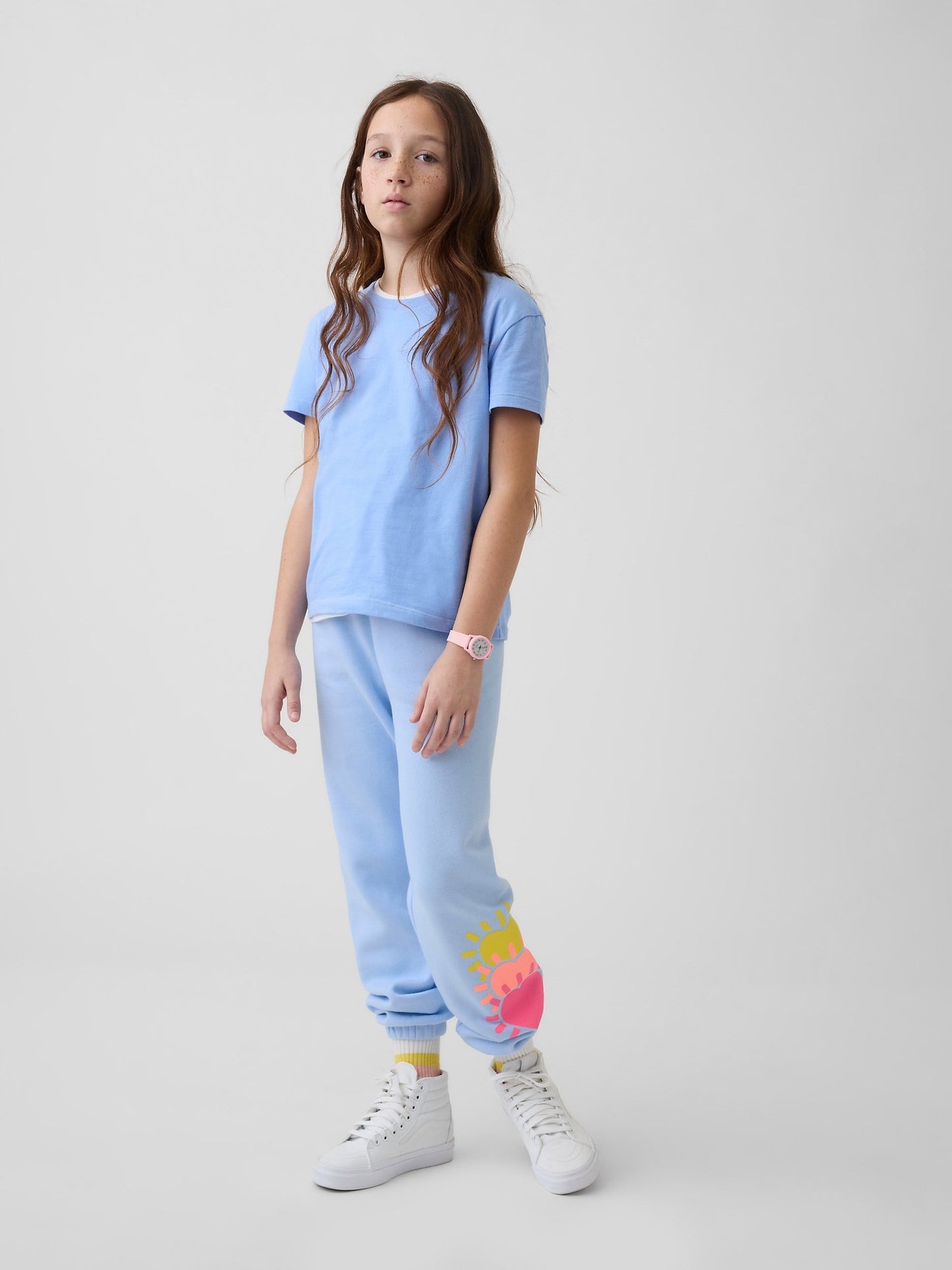 Açık Mavi Relaxed Gap Logo Fransız Havlu Kumaş Jogger Eşofman Altı