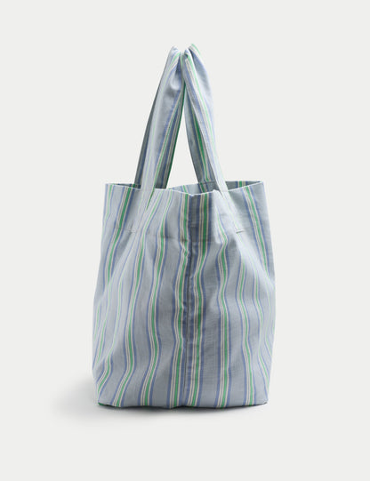 Çizgili Kanvas Çanta